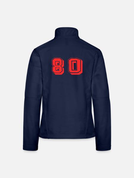 80. 80 JAHRE. 80-JÄHRIGES JUBILÄUM. 80. GEBURTSTAG. - Frauen Softshelljacke - Navy - Hinten