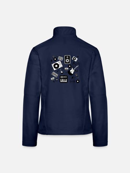 Pêle-Mischen Musik - Frauen Softshelljacke - Navy - Hinten