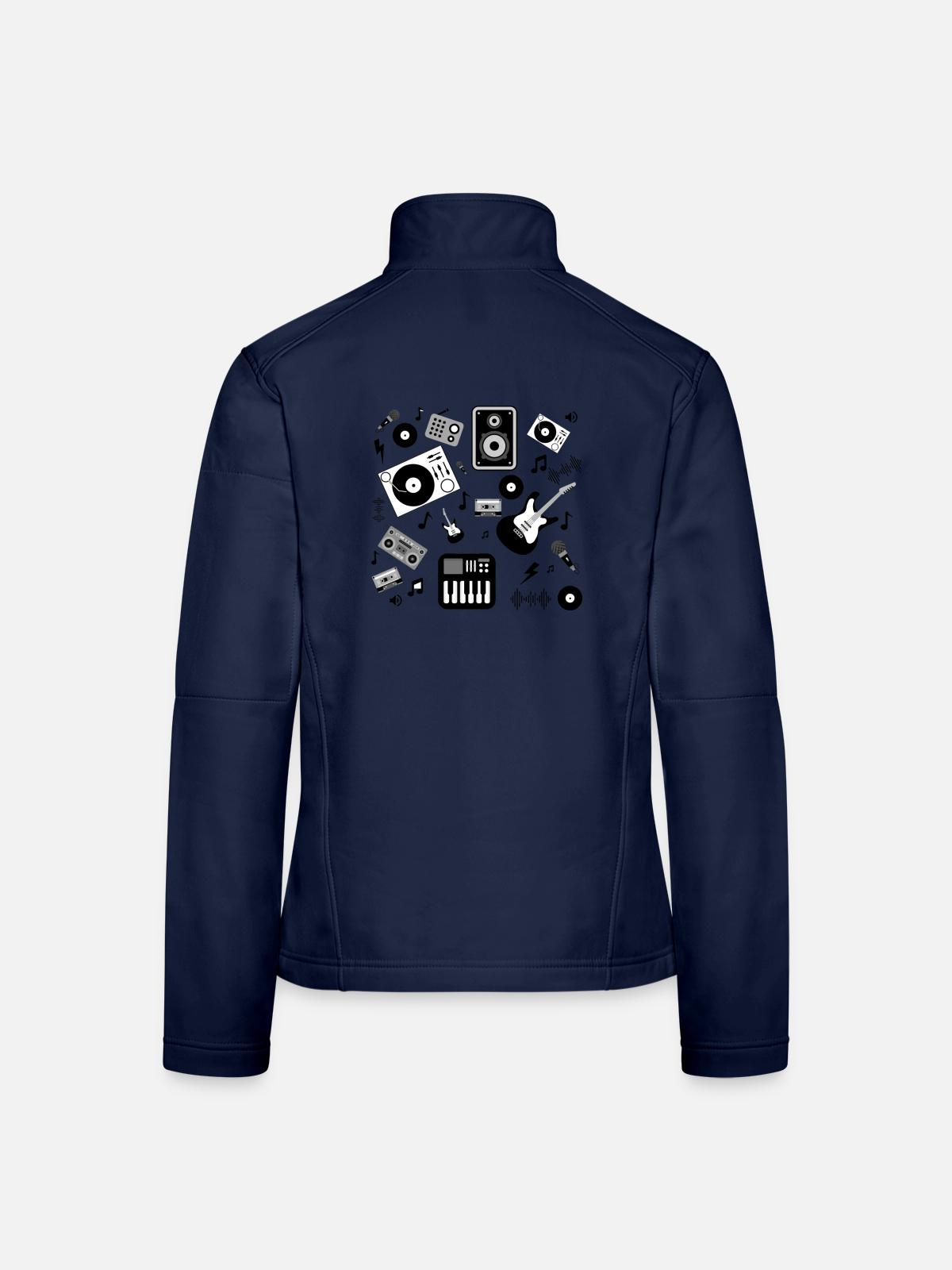 Pêle-Mischen Musik - Frauen Softshelljacke - Navy - Hinten
