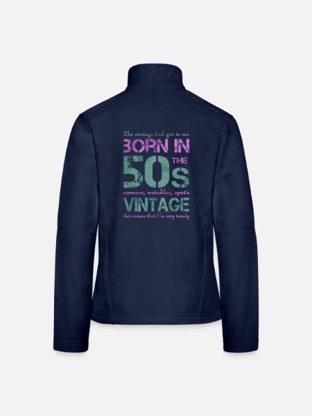 Fünfziger 50th 50s 50er - Frauen Softshelljacke - Navy - Hinten