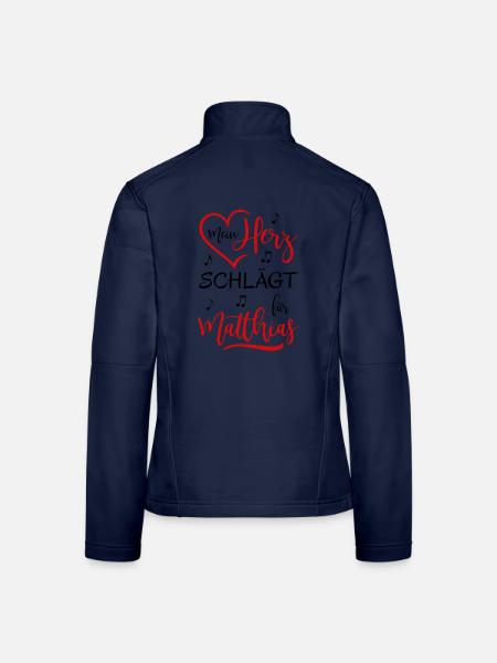 Mein Herz schlägt für Matthias - Frauen Softshelljacke - Navy - Hinten