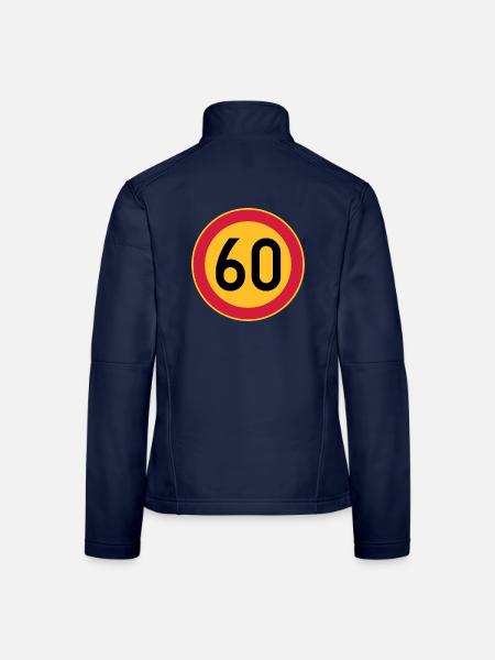 60 Limit / Tempolimit - Frauen Softshelljacke - Navy - Hinten
