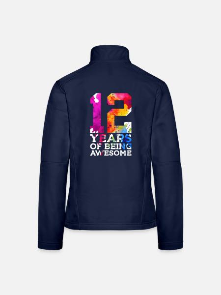 12 ANS D’ÊTRE GÉNIAL 12E ANNIVERSAIRE - Veste en tissu softshell Femme - bleu marine - Dos