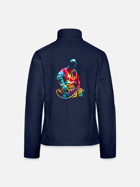 Zupackender Kammerjäger Ungeziefer - Frauen Softshelljacke - Navy - Hinten