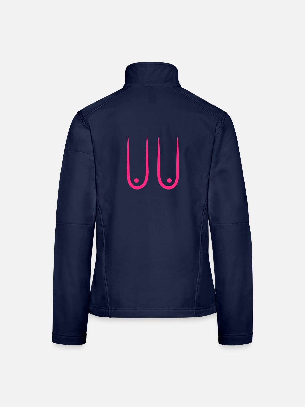 Hängende Brüste - Frauen Softshelljacke - Navy - Hinten