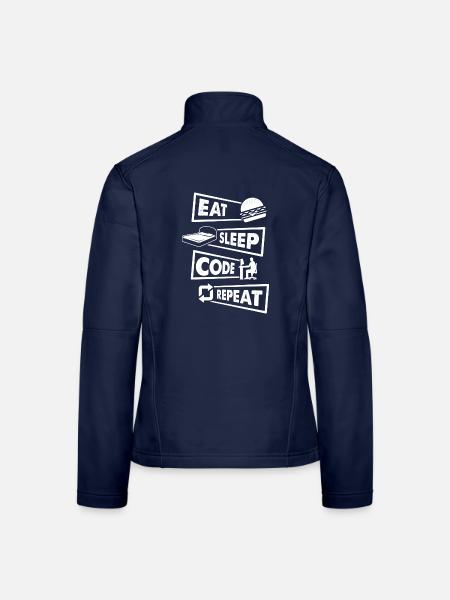 Informatik IT Entwickler Nerd Geek Informatiker - Frauen Softshelljacke - Navy - Hinten