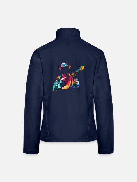 Flinker Mandolinist Zupforchester - Frauen Softshelljacke - Navy - Hinten