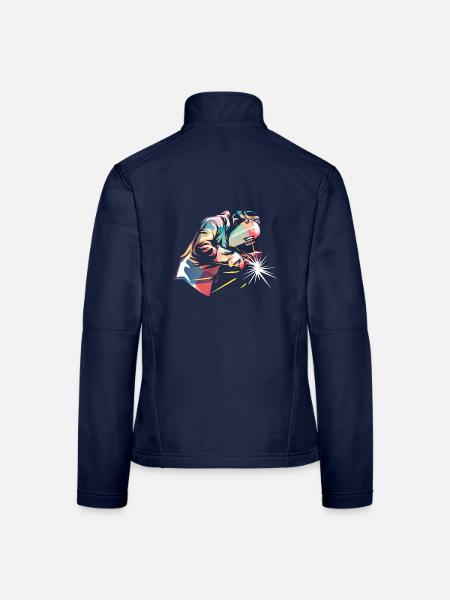 Präziser Schweißer Schweißnaht - Frauen Softshelljacke - Navy - Hinten