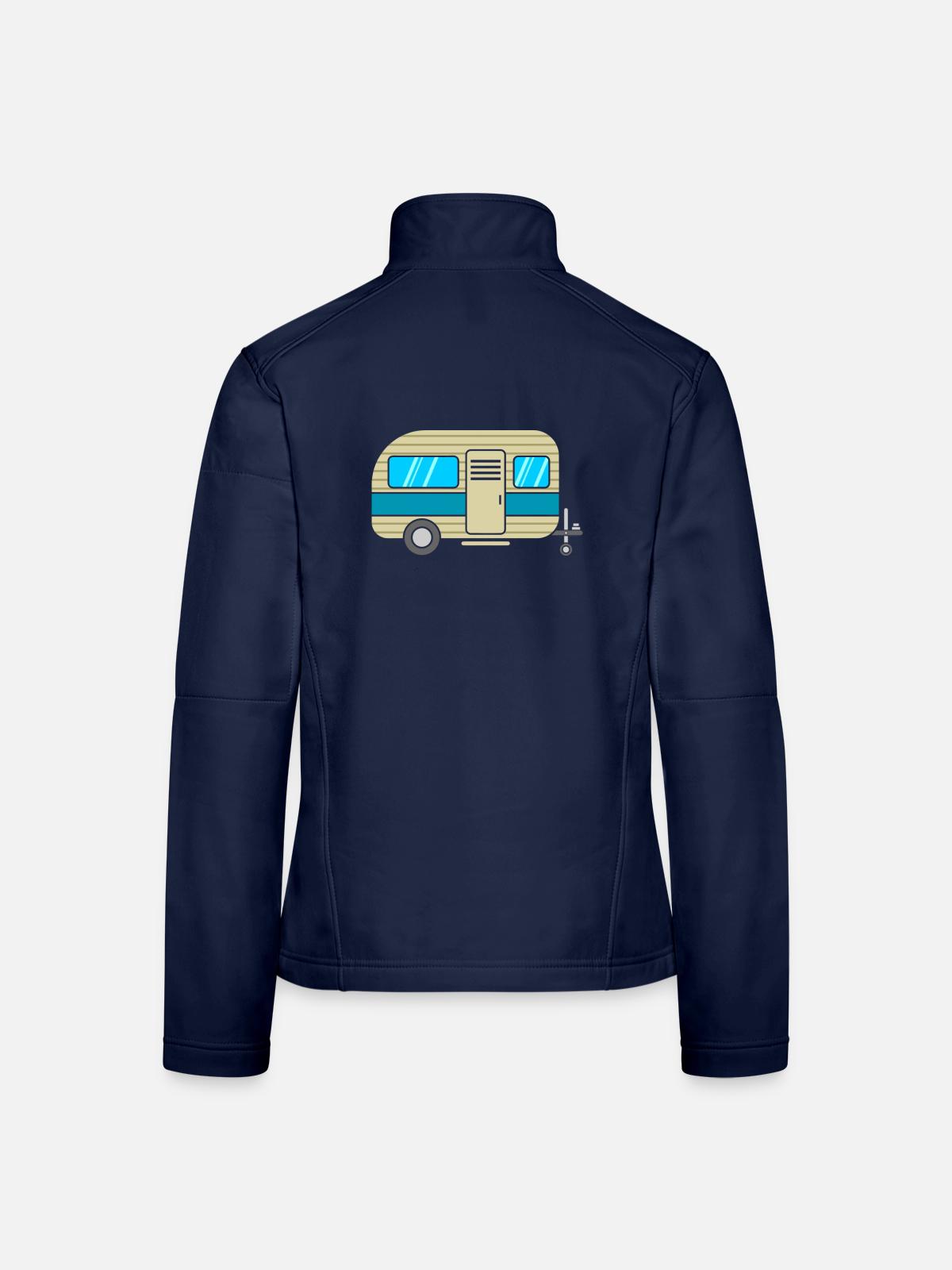 Wohnwagen - Frauen Softshelljacke - Navy - Hinten