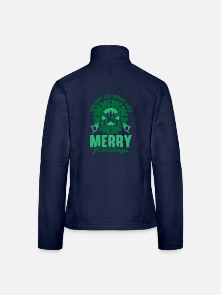 Keine Karies unter dem Mistelzweig Zahnärztliche W - Frauen Softshelljacke - Navy - Hinten