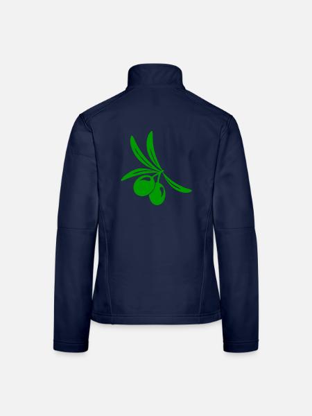 Olive Blatt Zweig - Frauen Softshelljacke - Navy - Hinten