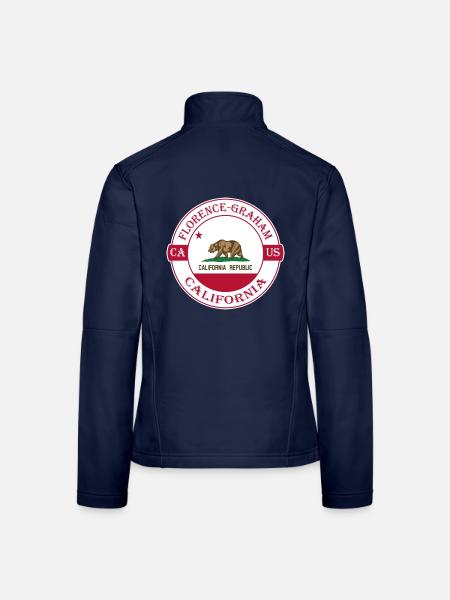 Florence Graham California Flagge USA Souvenir - Frauen Softshelljacke - Navy