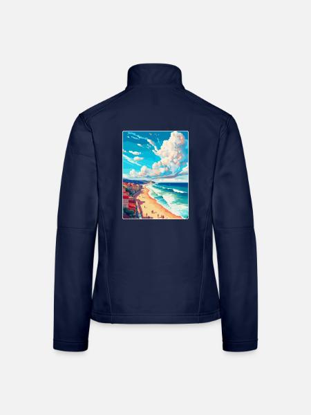 Nazare Portugal Vintage Reiseplakat Souvenir WPA - Frauen Softshelljacke - Navy