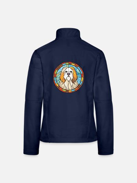 Himalaya-Schäferhund Hunderasse Buntglas Colorfu - Frauen Softshelljacke - Navy - Hinten