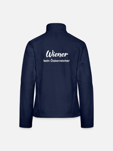 Wien Wiener kein Österreicher - Frauen Softshelljacke - Navy - Hinten
