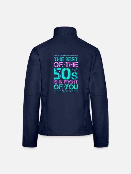 50er Fünfziger 50s 50's - Frauen Softshelljacke - Navy - Hinten
