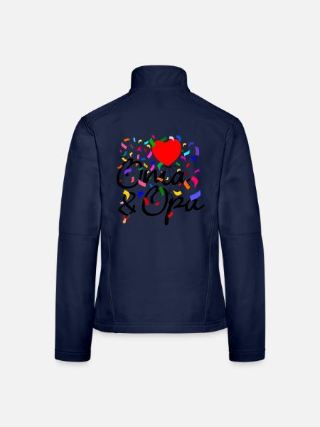 Oma und Papa Konfetti - Frauen Softshelljacke - Navy - Hinten
