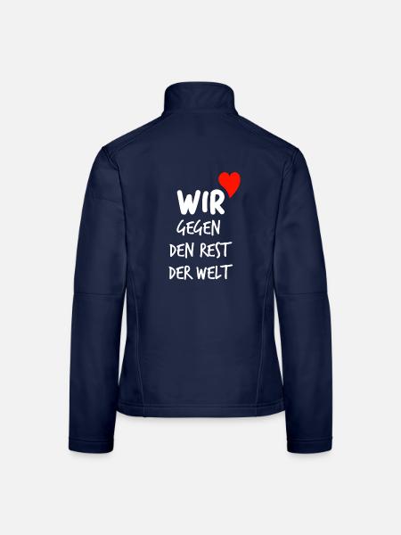 Wir gegen den Rest der Welt - Frauen Softshelljacke - Navy - Hinten