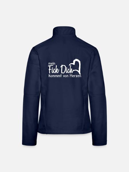 Mein Fick dich kommt von Herzen - Frauen Softshelljacke - Navy - Hinten