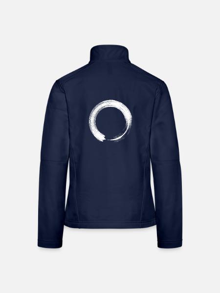 Kreis Design Symbol Bürste weiß - Frauen Softshelljacke - Navy - Hinten