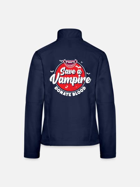 Beschütze Vampire Spende Blut - Frauen Softshelljacke - Navy - Hinten