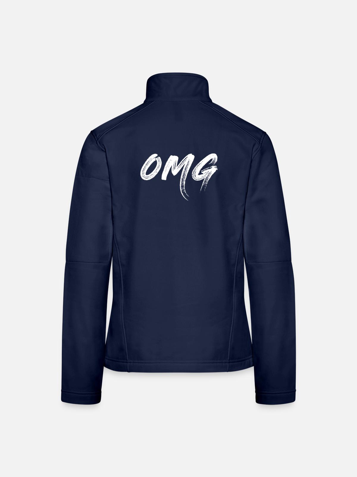 OMG, weiß - Frauen Softshelljacke - Navy - Hinten