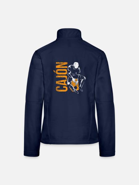Pulsierender Cajón Trommelklang - Frauen Softshelljacke - Navy - Hinten