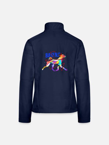 Lebhafter Basenji Jagdgefährte - Frauen Softshelljacke - Navy - Hinten