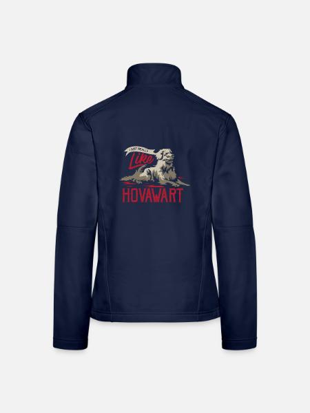 Wachsamer Hovawart Familienhund - Frauen Softshelljacke - Navy - Hinten