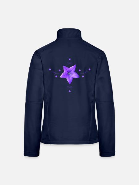Glockenblume lila Blume - Frauen Softshelljacke - Navy