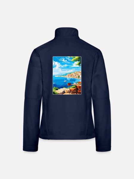 Croatia Vintage Travel Poster Souvenir Souvenir - Women's Softshell Jacket - navy - Back
