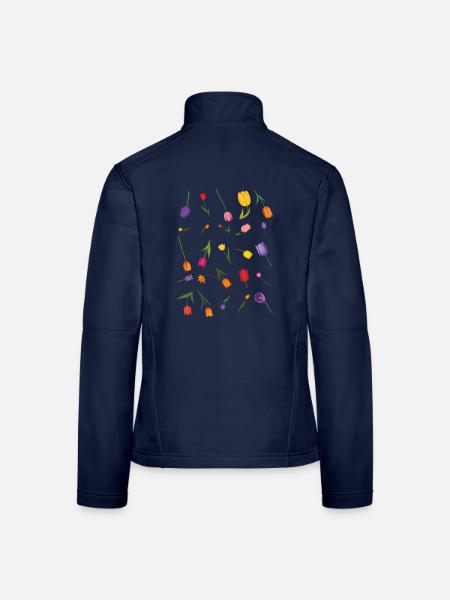 Fleur - Veste en tissu softshell Femme - bleu marine