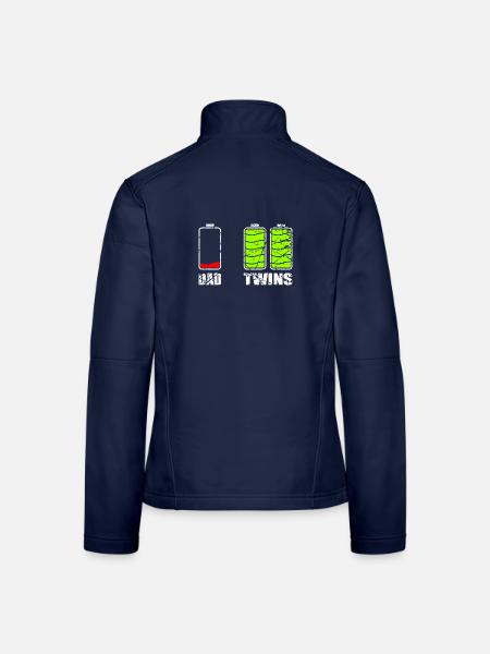 Dad Twins Geschenk - Frauen Softshelljacke - Navy - Hinten