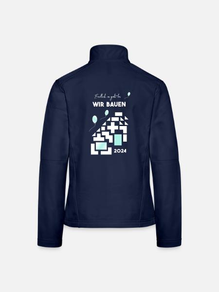 wir bauen Hausbau - Frauen Softshelljacke - Navy - Hinten