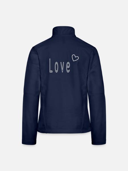VALENTINSTAG. ICH LIEBE DICH. ICH LIEBE DICH. LIEBE. LIEBE - Frauen Softshelljacke - Navy - Hinten