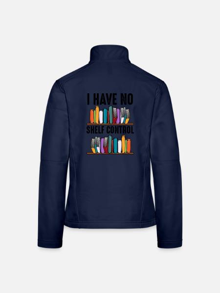 No shelf control saying books reader gift - Women's Softshell Jacket - navy - Back