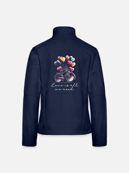 Songtexte Musikliebhaber Songwriter Musikfestival - Frauen Softshelljacke - Navy - Hinten