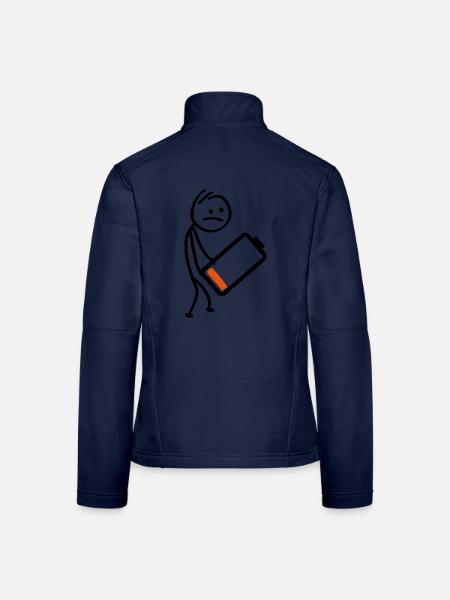 Batterieladegerät. Wiederaufladbarer Akku, niedriger Füllstand - Frauen Softshelljacke - Navy - Hinten