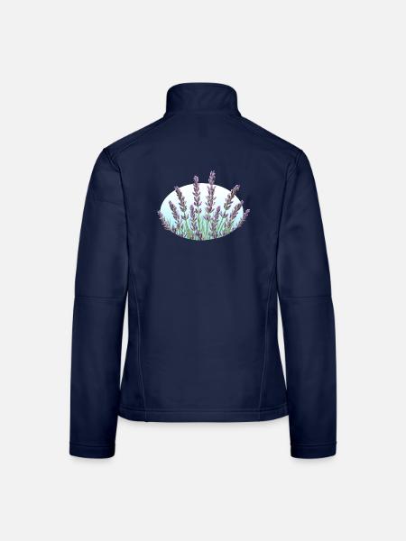 Lavendel Lavendelhalme Lavendelfeld - Frauen Softshelljacke - Navy - Hinten