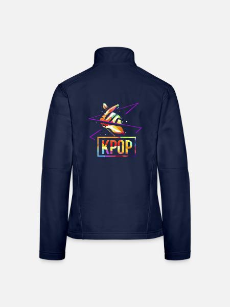 Begeisternde K-Pop Fangemeinde - Frauen Softshelljacke - Navy - Hinten