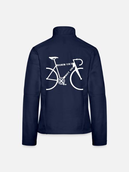 Radsport - burn fat not oil - Frauen Softshelljacke - Navy - Hinten