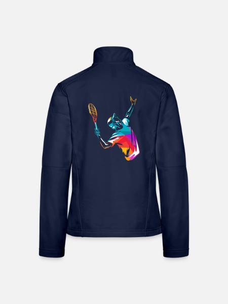 Kraftvoller Tennisaufschlag Rasenplatz - Frauen Softshelljacke - Navy