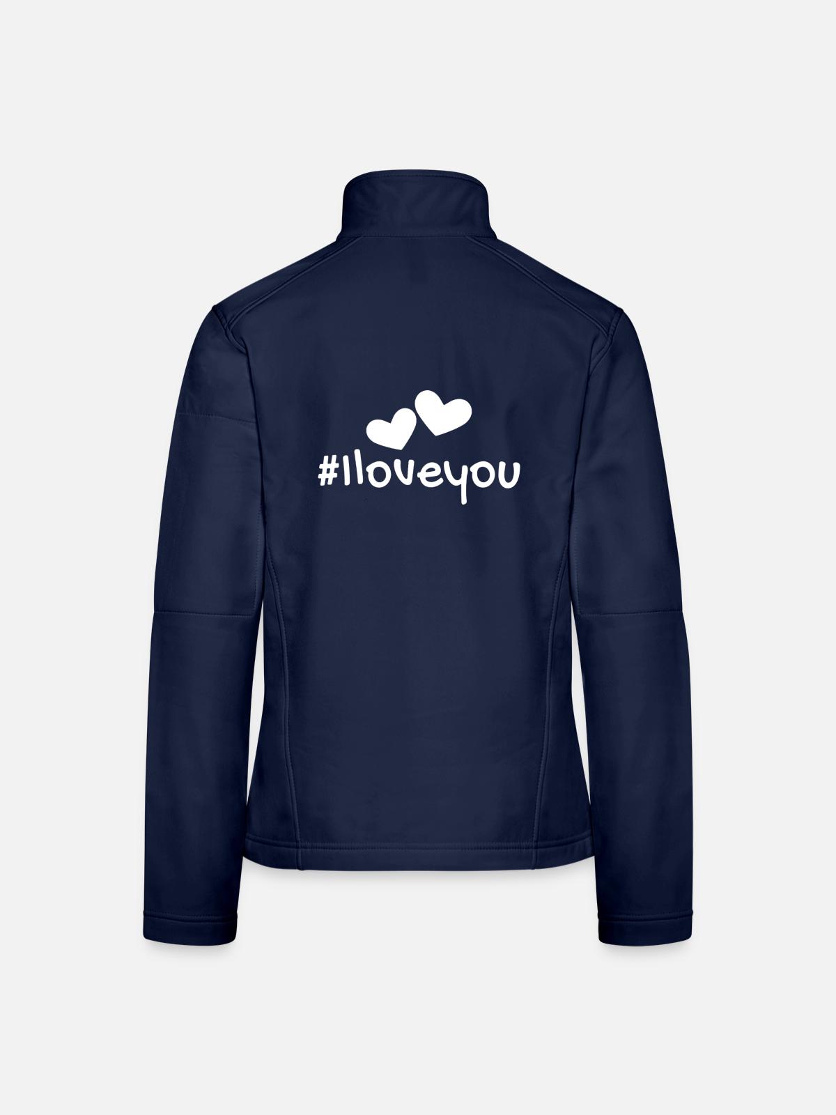 Ich liebe dich Herzchen - Frauen Softshelljacke - Navy - Hinten