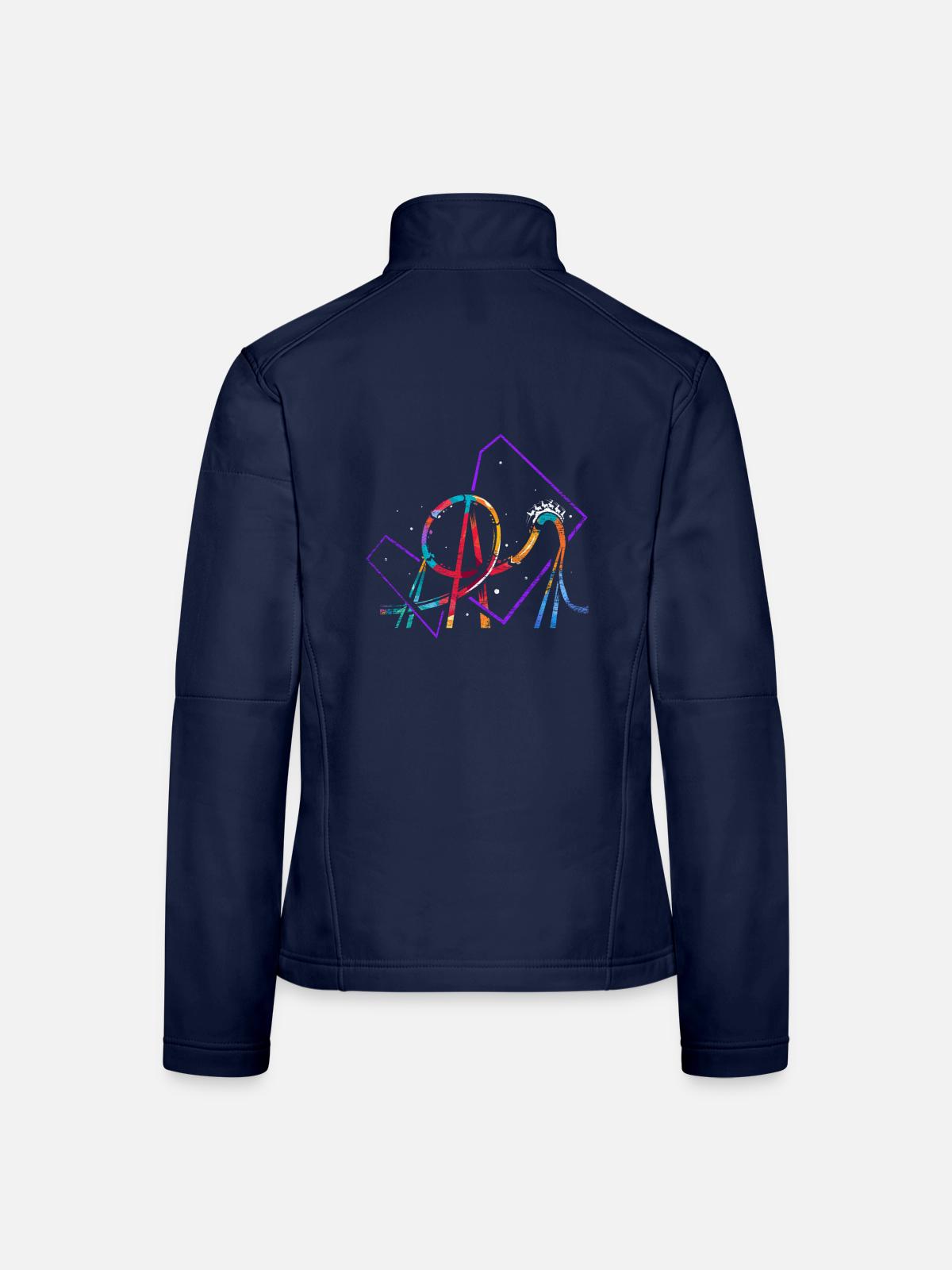 Rasanter Achterbahn Freizeitpark - Frauen Softshelljacke - Navy - Hinten