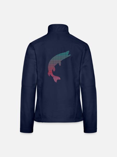 Hecht Angeln verpixelt Hechte Fischen Angler - Frauen Softshelljacke - Navy