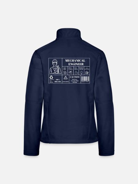 Name: Mechanical Engineer Nutrition Label - Frauen Softshelljacke - Navy - Hinten