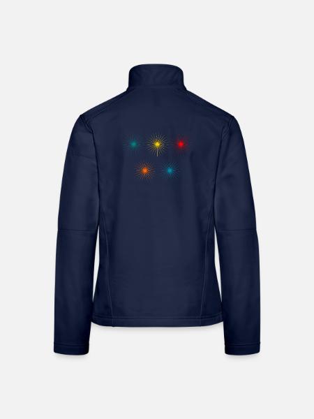 STERN. STERN. STERNE. FEST. JAHRESTAG. WEIHNACHTEN. - Frauen Softshelljacke - Navy - Hinten