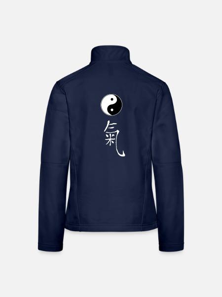 yin yang qi - Frauen Softshelljacke - Navy - Hinten