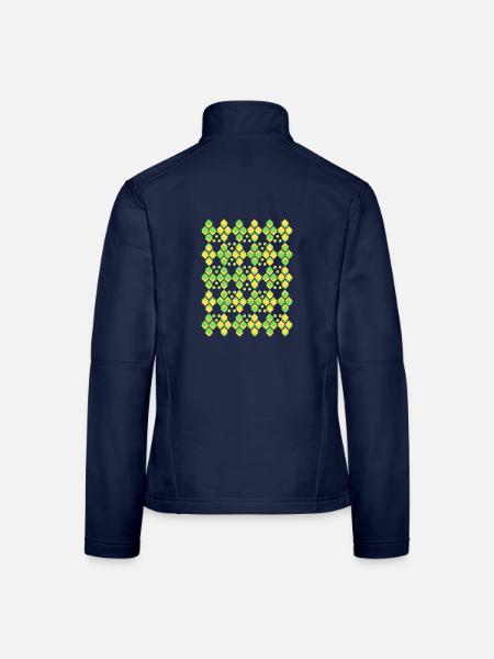 Geometrische abstrakte Kunst > geometrisches Quadrat colo - Frauen Softshelljacke - Navy - Hinten