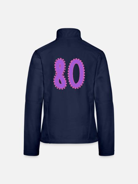 80. 80 JAHRE. 80. JAHRESTAG. 80-JÄHRIGES JUBILÄUM. - Frauen Softshelljacke - Navy - Hinten